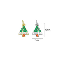 Colorful CZ ChristmasTree charm For Necklace Bracelet Jewelry Making Supply, Sku#LX935