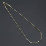 Dainty Gold Link Chain with CZ Bezel Connector Necklace, sku#LX933