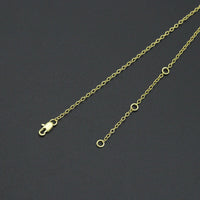 Dainty Gold Link Chain with CZ Bezel Connector Necklace, sku#LX933
