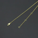 Dainty Gold Link Chain with CZ Bezel Connector Necklace, sku#LX933