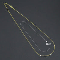 Dainty Gold Link Chain with CZ Bezel Connector Necklace, sku#LX933