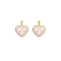 Pink and White Mother of Pearl Heart charm For Necklace Bracelet Jewelry Making Supply, Sku#LX936