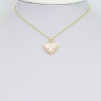 Pink and White Mother of Pearl Heart charm For Necklace Bracelet Jewelry Making Supply, Sku#LX936