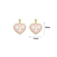 Pink and White Mother of Pearl Heart charm For Necklace Bracelet Jewelry Making Supply, Sku#LX936