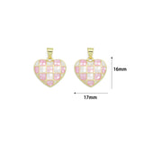 Pink and White Mother of Pearl Heart charm For Necklace Bracelet Jewelry Making Supply, Sku#LX936