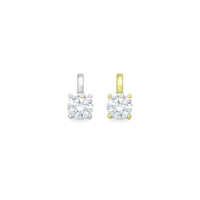 Gold Silver Clear Big Round CZ Pendant charm, Sku#LX937