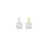 Gold Silver Clear Big Round CZ Pendant charm, Sku#LX937