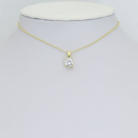 Gold Silver Clear Big Round CZ Pendant charm, Sku#LX937