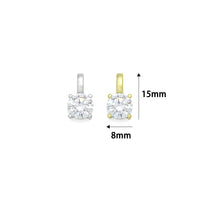 Gold Silver Clear Big Round CZ Pendant charm, Sku#LX937