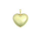 Large Puffy Gold Heart Pendant charm, Sku#LX938