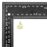 Clear CZ Gold Silver Heart Charm Pendant, Sku#LX943