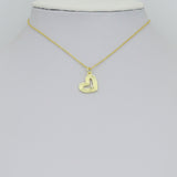 Clear CZ Gold Silver Heart Charm Pendant, Sku#LX943
