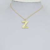 Gold Silver Alphabet Initial Charm Pendant, Sku#LX944