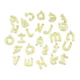 Gold Silver Alphabet Initial Charm Pendant, Sku#LX944