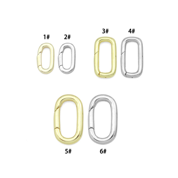 Gold Silver Oval Push Clasp/Spring Clasp, Sku#LX946
