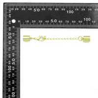 Gold End Cap Clasp with Extender Chain for Leather Cord, Scarf, and Jewelry, Sku#LX947