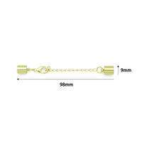 Gold End Cap Clasp with Extender Chain for Leather Cord, Scarf, and Jewelry, Sku#LX947