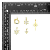 Gold Silver Holiday Wreath Snowflake  North Star Charm Pendant for Holiday necklace bracelet DIY, Sku#LX948