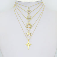 Gold Silver Holiday Wreath Snowflake  North Star Charm Pendant for Holiday necklace bracelet DIY, Sku#LX948