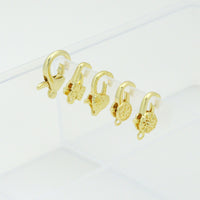 Gold Silver sunflower snowflake bloom Heart Flower Lobster Lock Clasp/Spring Clasp, Sku#LX949