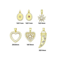 Gold Charm Collections-Oval Medallion, heart, Horn and Starburst, Sku#LX955