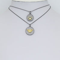 Dual Color Paw Insect bee Coin Charm Pendant, Sku#LX956