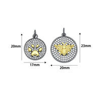 Dual Color Paw Insect bee Coin Charm Pendant, Sku#LX956
