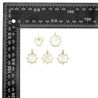 Gold Mother of Pearl Pendant Collection – Mouse Snowflake & Religious Designs, Sku#LX957