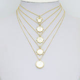 Gold Mother of Pearl Pendant Collection – Mouse Snowflake & Religious Designs, Sku#LX957
