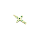 Gold Cross Pendant Collection – Clear, Pink & Green Crystal, Sku#LX958