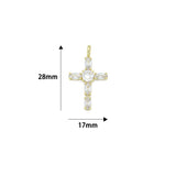 Gold Cross Pendant Collection – Clear, Pink & Green Crystal, Sku#LX958