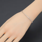 Silver Dainty Paperclip Tennis Chain Bracelet, Sku#LX960