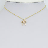 Cute Pearl Bowknot Charm Pendant, Sku#LX965