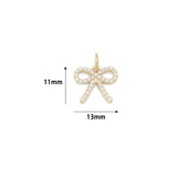 Cute Pearl Bowknot Charm Pendant, Sku#LX965