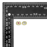 Pink Green CZ Gold Large Hole Oval Spacer Beads Charm Pendant, Sku#LX967