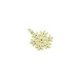 Colorful CZ Gold Silver Snowflake Charm Pendant, Sku#LX971