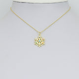 Colorful CZ Gold Silver Snowflake Charm Pendant, Sku#LX971