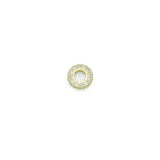 Clear CZ Gold Large Hole Round Spacer Beads Charm Pendant, Sku#LX975