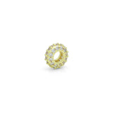 Clear CZ Gold Large Hole Round Spacer Beads Charm Pendant, Sku#LX975
