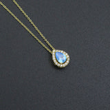 Teardrop Pendant Dainty Gold Chain Adjustable Necklace, Birthstone necklace, sku#LX979