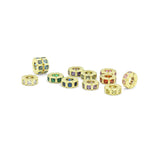 Birthstone Square Stone Spacer,Spacer for Necklace, birthstone Charm Pendant, Sku#LX982