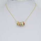 Birthstone Square Stone Spacer,Spacer for Necklace, birthstone Charm Pendant, Sku#LX982