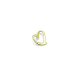 Gold Silver Heart Charm Pendant, valentine's day charm, Sku#LX983