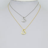 Gold Silver Heart Charm Pendant, valentine's day charm, Sku#LX983