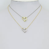 Gold Silver Heart Charm Pendant, valentine's day charm, Sku#LX983