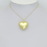 Medium Size Gold Puffy Heart charm,  Heart charm, Sku#LX986