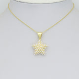 White Pearl Gold Five Point Star charm,  Star charm, Sku#LX989