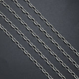 Gold Silver Classic Oval Link Chain by Yard, Oval link chain, LX991