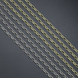 Gold Silver Classic Oval Link Chain by Yard, Oval link chain, LX991