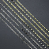 Gold silver Delicate Oval Link Chain by Yard, sku#LX993